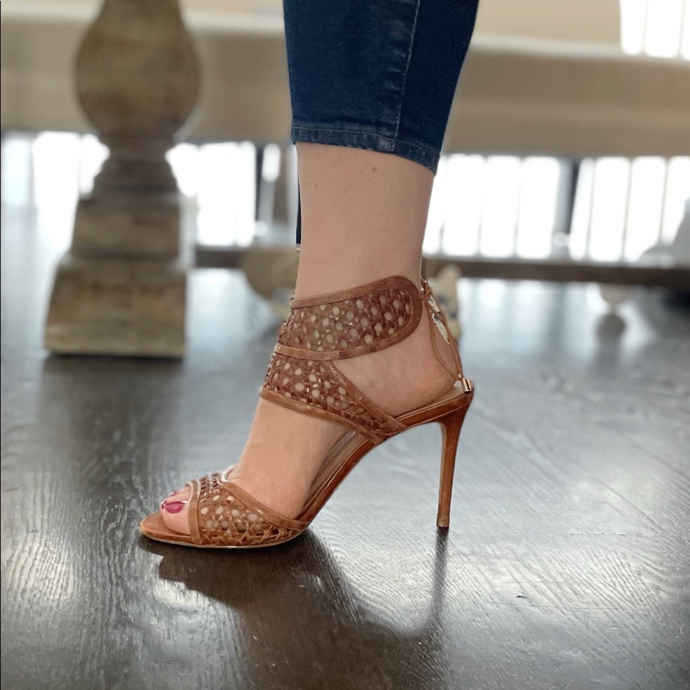 Alexandre Birman Woven Leather Stiletto Heels